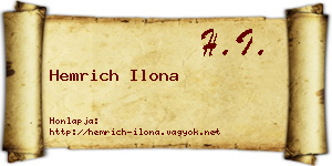 Hemrich Ilona névjegykártya
